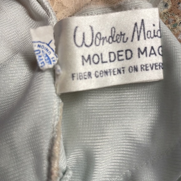 Vintage wonder maid full dress slip lace molded magic nylon green womens size 32 - Picture 12 of 13